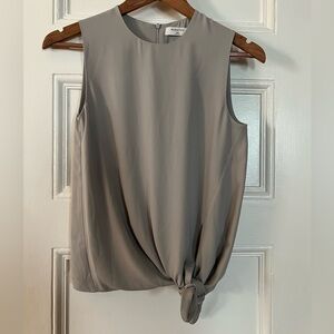 Babaton Gray Knot-Front Blouse